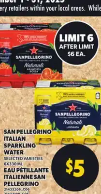 Independent City Market SAN PELLEGRINO ITALIAN SPARKLING WATER, 6X330 ML offer