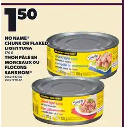 Independent City Market NO NAME CHUNK OR FLAKED LIGHT TUNA, 170 G offer