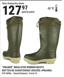 BMR PRAIRIE INSULATED RUBBER BOOTS offer