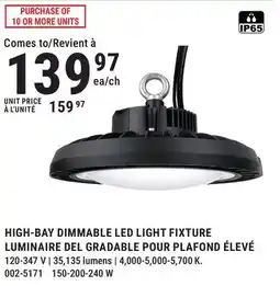 BMR HIGH-BAY DIMMABLE LED LIGHT FIXTURE offer