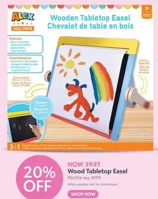 Toys R us Wood Tabletop Easel offer