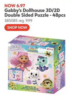 Toys R us Gabby's Dollhouse 3D/2D Double Sided Puzzle - 48pcs offer