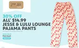 Toys R us JESSE LULU PINK HEART LOUNGE PAJAMA PANTS offer