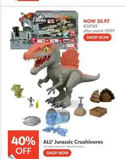 Toys R us Jurassic Crushivores offer