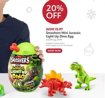 Toys R us Smashers Mini Jurassic Light Up Dino Egg offer