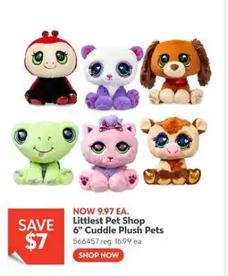 Toys R us Littlest Pet Shop 6 Cuddle Plush Pets offer