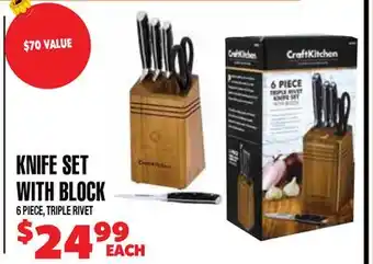 Len's Mill Stores KNIFE SET WITH BLOCK offer