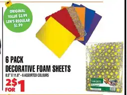 Len's Mill Stores 6 PACK DECORATIVE FOAM SHEETS offer