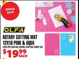 Len's Mill Stores ROTARY CUTTING MAT 12X18 PINK & AQUA offer