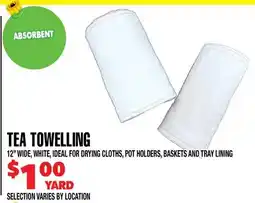 Len's Mill Stores TEA TOWELLING offer