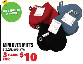 Len's Mill Stores MINI OVEN MITTS offer