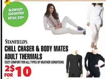 Len's Mill Stores STANFIELD'S CHILL CHASER & BODY MATES ADULT THERMALS offer