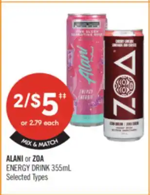 Shoppers Drug Mart ALANI or ZOA ENERGY DRINK 355mL offer