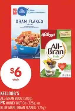 Shoppers Drug Mart KELLOGG'S ALL-BRAN BUDS (500g), PC HONEY NUT O's (725g) or BLUE MENU BRAN FLAKES (775g) offer