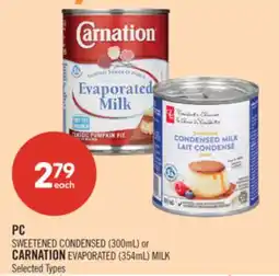 Shoppers Drug Mart PC SWEETENED CONDENSED (300mL) or CARNATION EVAPORATED (354mL) MILK offer