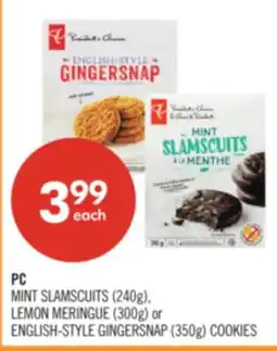 Shoppers Drug Mart PC MINT SLAMSCUITS (240g), LEMON MERINGUE (300g) or ENGLISH-STYLE GINGERSNAP (350g) COOKIES offer