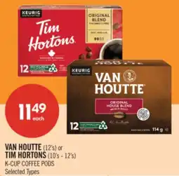 Shoppers Drug Mart VAN HOUTTE (12's) or TIM HORTONS (10's - 12's) K-CUP COFFEE PODS offer