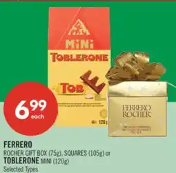 Shoppers Drug Mart FERRERO ROCHER GIFT BOX (75g), SQUARES (105g) or TOBLERONE MINI (120g) offer