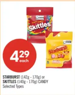 Shoppers Drug Mart STARBURST (142g - 170g) or SKITTLES (140g - 170g) CANDY offer