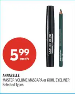 Shoppers Drug Mart ANNABELLE MASTER VOLUME MASCARA or KOHL EYELINER offer