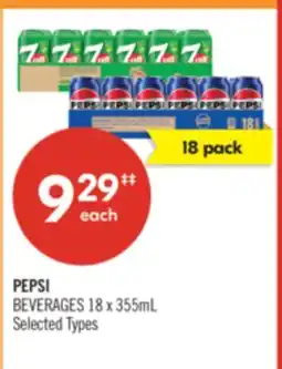 Shoppers Drug Mart PEPSI BEVERAGES 18 x 355mL offer