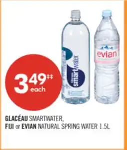 Shoppers Drug Mart GLACÉAU SMARTWATER, FIJI or EVIAN NATURAL SPRING WATER 1.5L offer