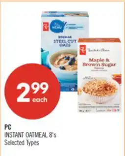 Shoppers Drug Mart PC INSTANT OATMEAL 8's offer