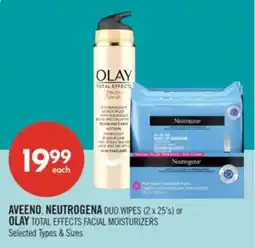 Shoppers Drug Mart AVEENO, NEUTROGENA DUO WIPES (2×25's) or OLAY TOTAL EFFECTS FACIAL MOISTURIZERS offer