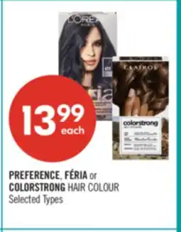 Shoppers Drug Mart PREFERENCE, FÉRIA or COLORSTRONG HAIR COLOUR offer