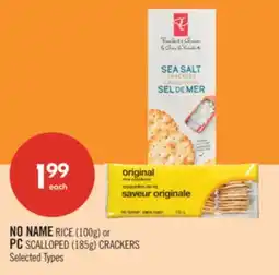 Shoppers Drug Mart NO NAME RICE (100g) or PC SCALLOPED (185g) CRACKERS offer
