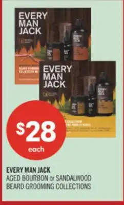 Shoppers Drug Mart EVERY MAN JACK AGED BOURBON or SANDALWOOD BEARD GROOMING COLLECTIONS offer
