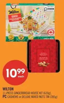 Shoppers Drug Mart WILTON 11-PIECE GINGERBREAD HOUSE KIT (639g), PC CASHEWS or DELUXE MIXED NUTS TIN (285g) offer