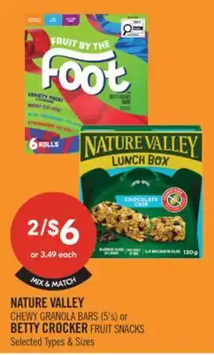 Shoppers Drug Mart NATURE VALLEY CHEWY GRANOLA BARS (5's) or BETTY CROCKER FRUIT SNACKS offer