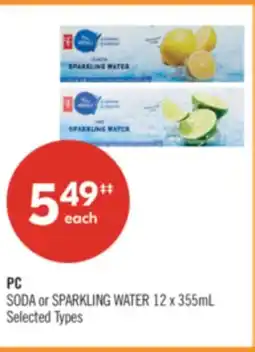 Shoppers Drug Mart PC SODA or SPARKLING WATER offer