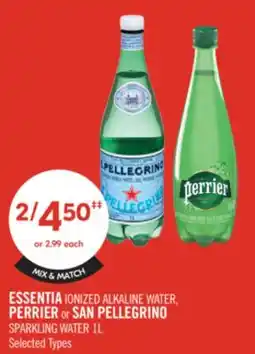 Shoppers Drug Mart ESSENTIA IONIZED ALKALINE WATER, PERRIER or SAN PELLEGRINO SPARKLING WATER 1L offer