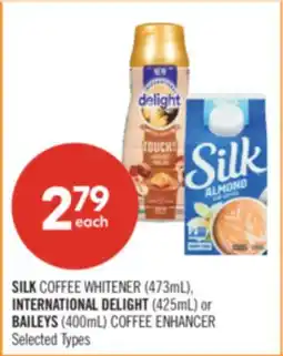 Shoppers Drug Mart SILK COFFEE WHITENER (473ML), INTERNATIONAL DELIGHT (425ML) or BAILEYS (400ML) COFFEE ENHANCER offer