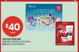Shoppers Drug Mart SHOPPERS DRUG MART SKINCARE ESSENTIALS GIFT PACK or OLAY MICRO-SCULPTING KIT offer
