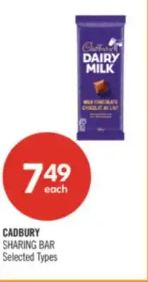 Shoppers Drug Mart CADBURY SHARING BAR offer