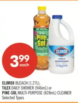 Shoppers Drug Mart CLOROX BLEACH (1.27L), TILEX DAILY SHOWER (946mL) or PINE-SOL MULTI-PURPOSE (828mL) CLEANER offer