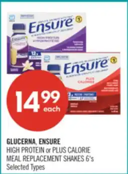 Shoppers Drug Mart GLUCERNA, ENSURE HIGH PROTEIN or PLUS CALORIE MEAL REPLACEMENT SHAKES offer
