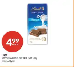 Shoppers Drug Mart LINDT SWISS CLASSIC CHOCOLATE BAR offer