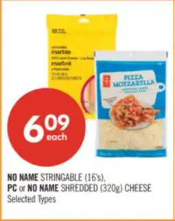 Shoppers Drug Mart NO NAME STRINGABLE (16's), PC or NO NAME SHREDDED (320g) CHEESE offer