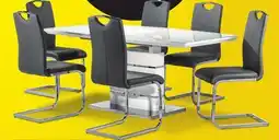 Leon's Danny 7-Piece Extendable Dining Set - White and Dark Grey offer