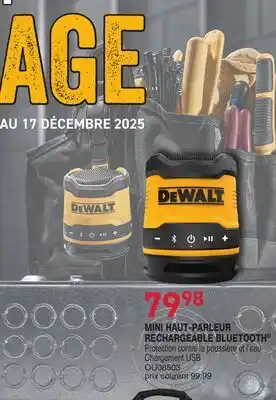 Matério MINI HAUT-PARLEUR RECHARGEABLE BLUETOOTH DEWALT offer