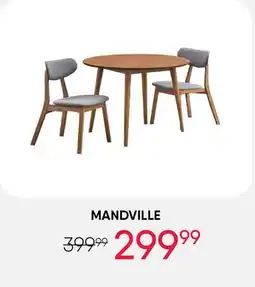 Meubles RD Mandville - Round Dining Table with 2 Chairs - Grey offer