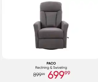 Meubles RD Paco - swivel reclining chair offer