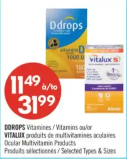 Pharmaprix DDROPS Vitamines or VITALUX Ocular Multivitamin offer