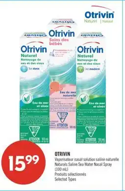 Pharmaprix OTRIVIN Naturals Saline Sea Water Nasal Spray offer