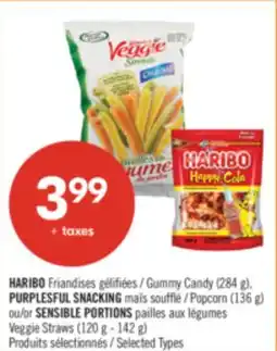 Pharmaprix HARIBO Gummy Candy (284 g), PURPLESFUL SNACKING Popcorn (136 g) offer