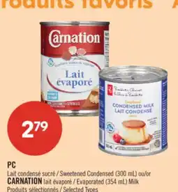 Pharmaprix PC Sweetened Condensed (300 mL) or CARNATION Evaporated (354 mL) Milk offer